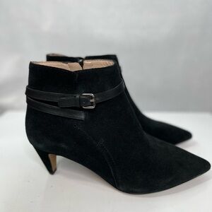 French Connection black suede kitten heels boots EU size 38 / 7.5